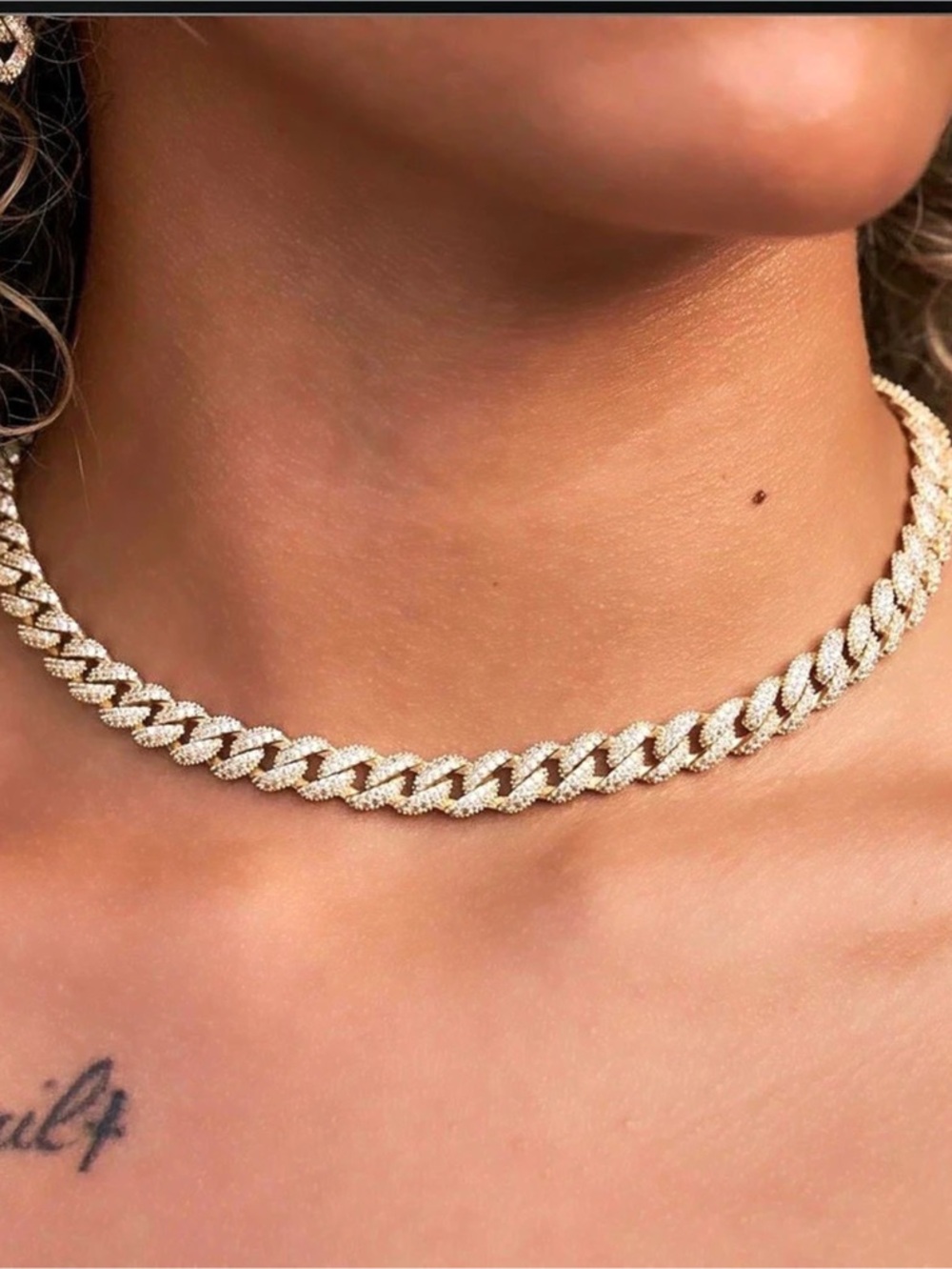 Diamond Cuban Necklace Iced Cuban Link Necklace Yellow Gold .